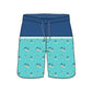 Scollap Hem Flower Stitching Collection Swim Trunks