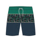 Straight Hem Striped & Floral Printed Collection Boardshorts