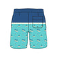 Scollap Hem Flower Stitching Collection Swim Trunks
