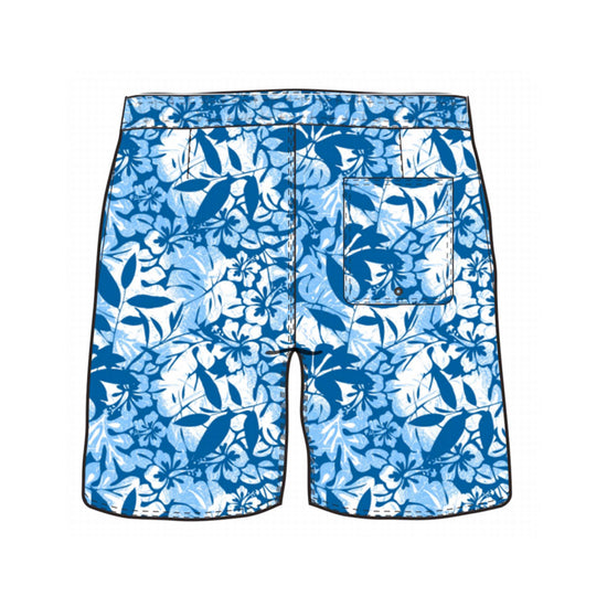 Straight Hem Floral Print Collection Swim Trunks