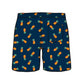Straight Hem Pineapple Print Collection Swim Trunks