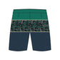 Straight Hem Striped & Floral Printed Collection Boardshorts