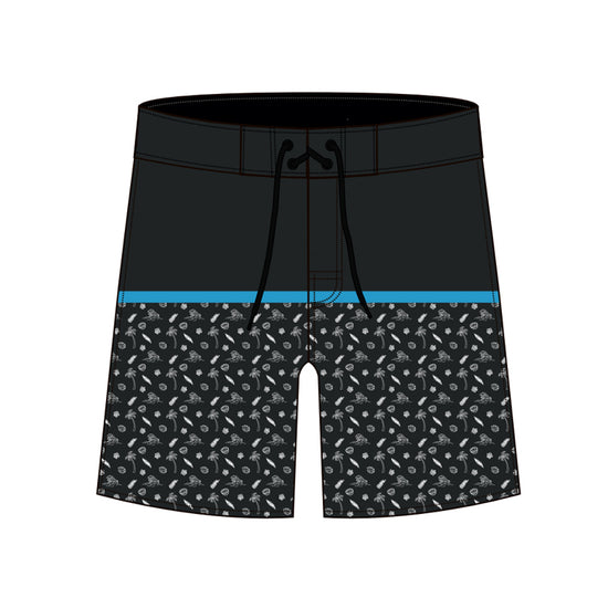Straight Hem Stripea & Small Elements Collection Boardshorts