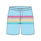 Straight Hem Tie Tyed Collection Swim Trunks