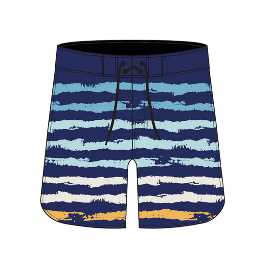 Scollap Hem Striped Design Collection Boardshorts