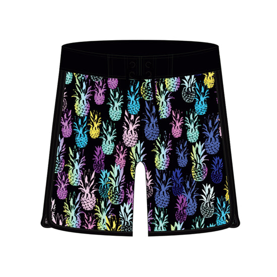 Scollap Hem Pineapple Flower Printed Collection Boardshorts