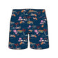 Straight Hem Coconut Tree Print Collection Swim Trunks