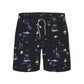 Straight Hem Coconut Tree Print Collection Swim Trunks