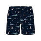 Straight Hem Coconut Tree Print Collection Swim Trunks