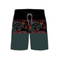 Straight Hem Striped & Floral Printed Collection Boardshorts