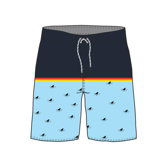 Straight Hem Striped & Small Elements Collection Boardshorts