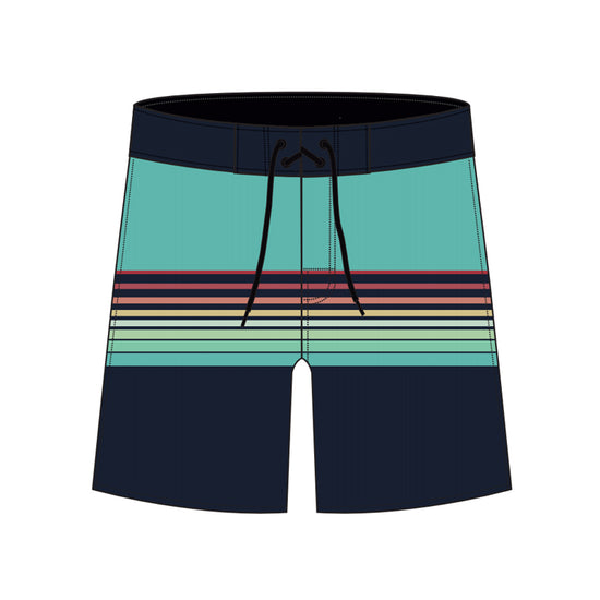 Straight Hem Striped Design Collection Boardshorts