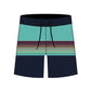 Straight Hem Striped Design Collection Boardshorts