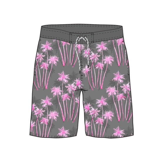 Straight Hem Coconut Tree Printed Collection Boardshorts