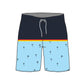 Straight Hem Striped & Small Elements Collection Boardshorts