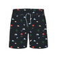 Straight Hem Coconut Tree Print Collection Swim Trunks