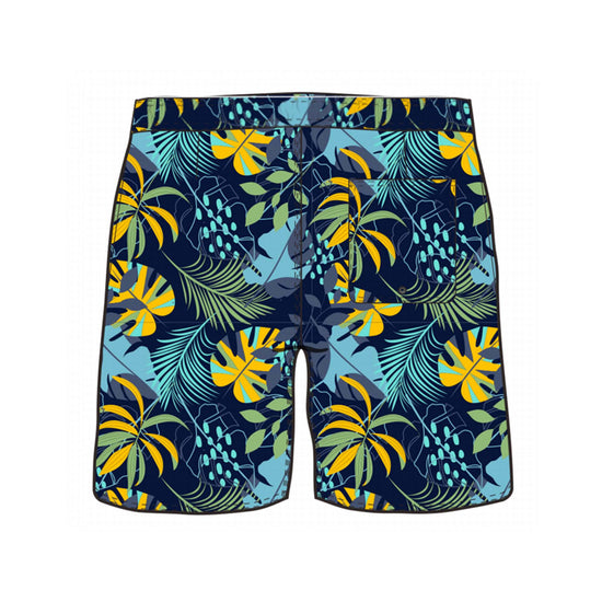 Straight Hem Floral Print Collection Swim Trunks