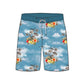 Straight Hem Coconut Tree Printed Collection Boardshorts