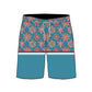 Straight Hem Striped & Floral Printed Collection Boardshorts