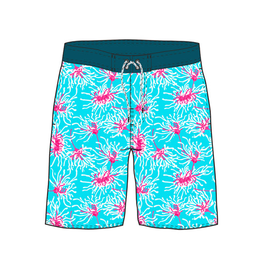 Straight Hem Botanical Floral Printed Collection Boardshorts