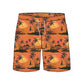 Straight Hem Coconut Tree Print Collection Swim Trunks