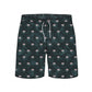 Straight Hem Coconut Tree Print Collection Swim Trunks