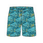 Straight Hem Coconut Tree Print Collection Swim Trunks