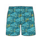 Straight Hem Coconut Tree Print Collection Swim Trunks