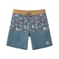 Flower & Colorblock Design Collection Performance Board Shorts