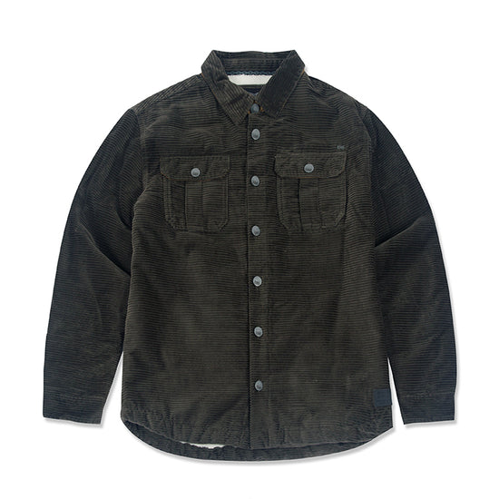 wholesale Flannel+Sherpa Jacket Dark Brown For Men