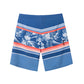 Flower & Colorblock Design Collection Performance Board Shorts