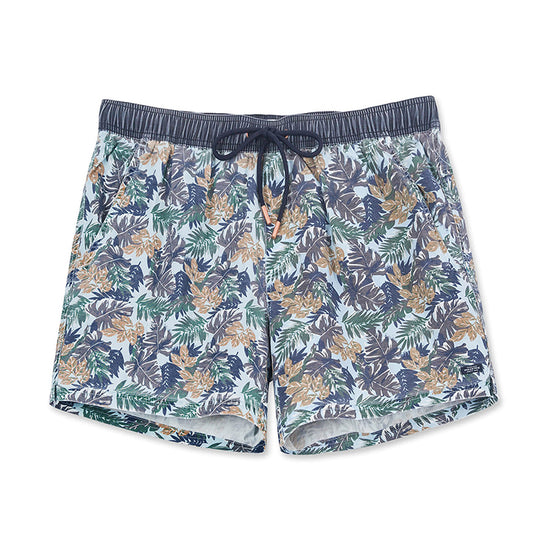 Leaf Printed Collection Washed Vintage Swim Shorts