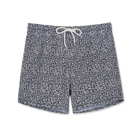 Geometric Abstract Design Collection Washed Vintage Swim Shorts