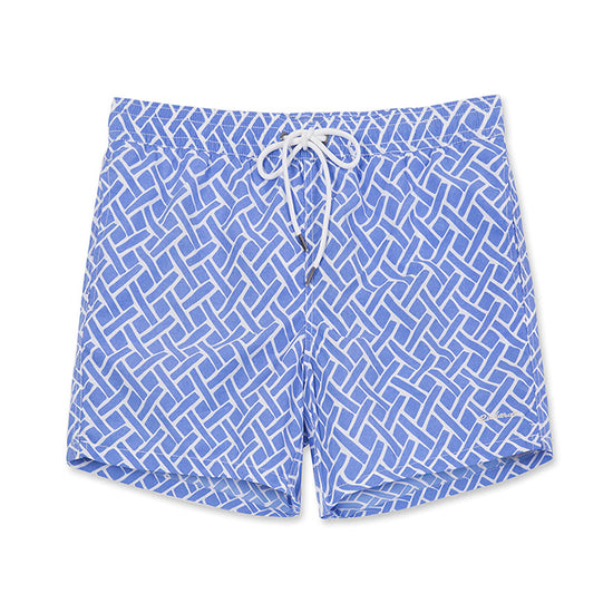 Geometric Abstract Design Collection Washed Vintage Swim Shorts