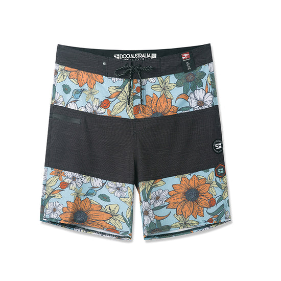 Flower & Colorblock Design Collection Performance Board Shorts