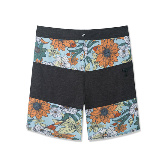 Flower & Colorblock Design Collection Performance Board Shorts