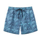 Leaf Printed Collection Washed Vintage Swim Shorts