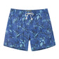 Leaf Printed Collection Washed Vintage Swim Shorts