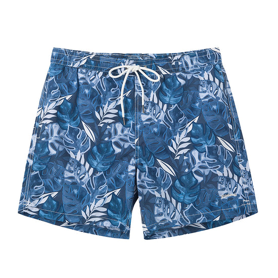 Leaf Printed Collection Washed Vintage Swim Shorts