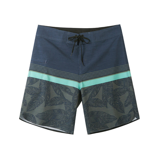 Leaf & Colorblock Design Collection Performance Board Shorts