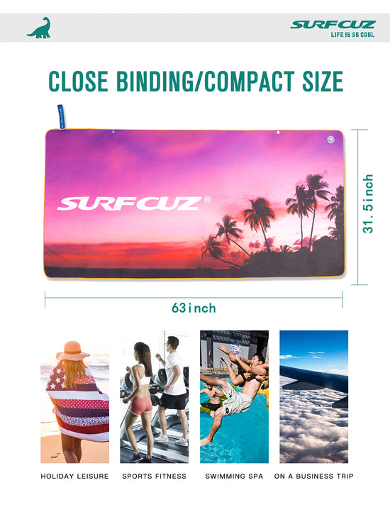 Sunset Print Sand Proof Microfiber Beach Towel