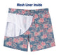 Quick Dry Men Colorful Leaves Print Male Swim Shorts