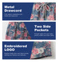 Quick Dry Men Colorful Leaves Print Male Swim Shorts