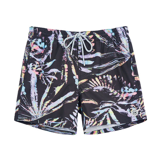 Men‘s 7" Palm 4-way Stretch Colorful Leaf Print Swim Shorts